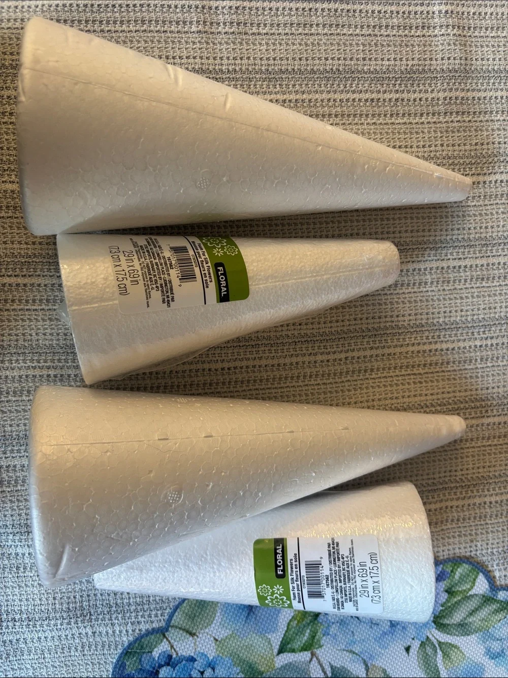 Styrofoam Cone Set - White Craft Foam Cone Party Supplies